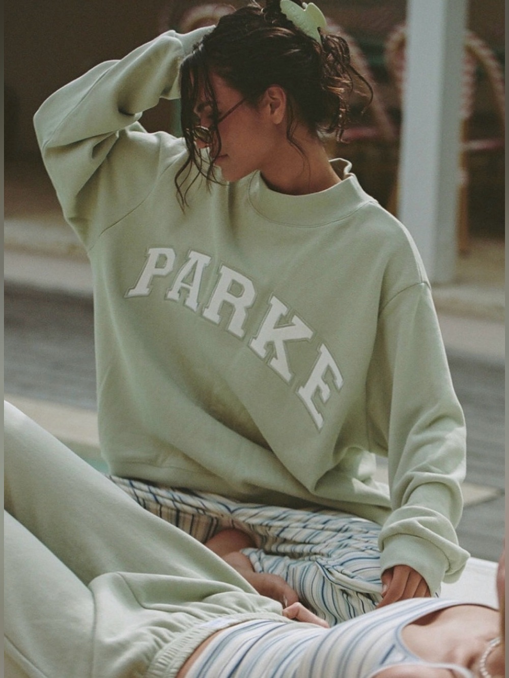 PARKE Sea Foam Green Mockneck